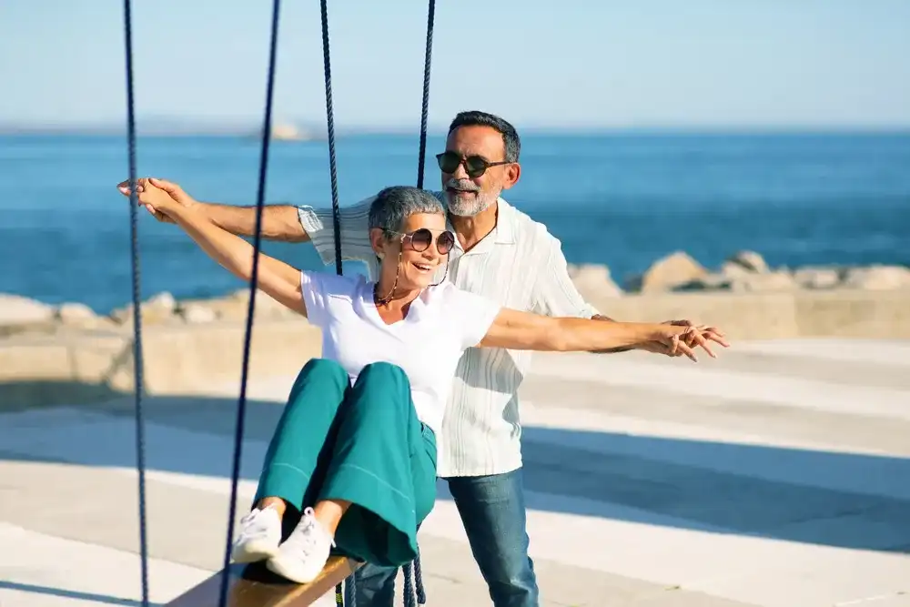 A couple enjoying an affordable retirement community