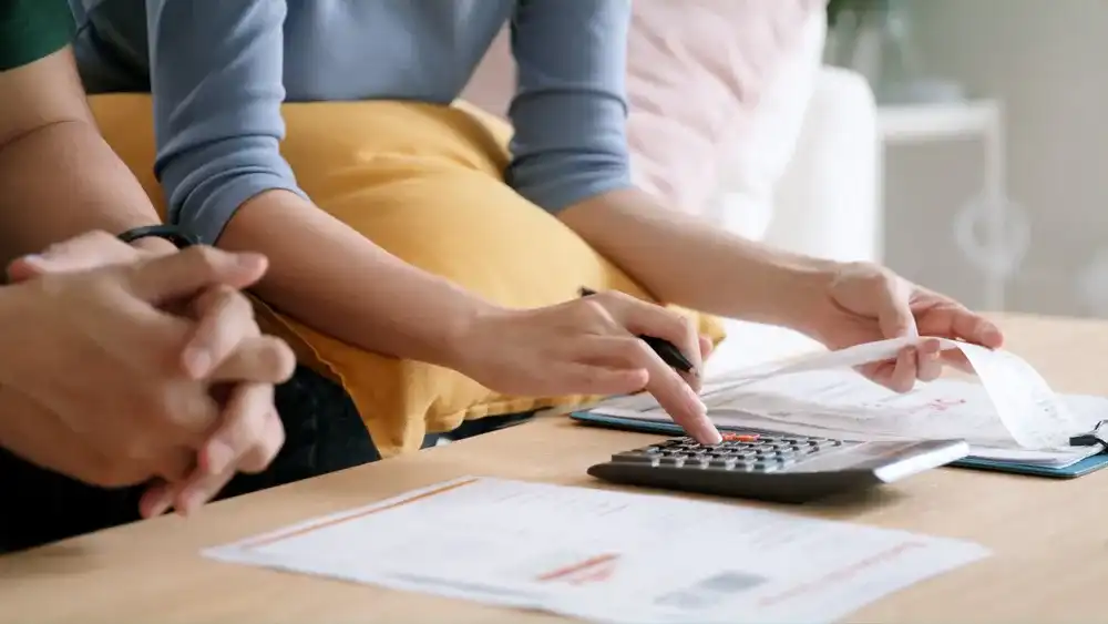 A couple going over their finances