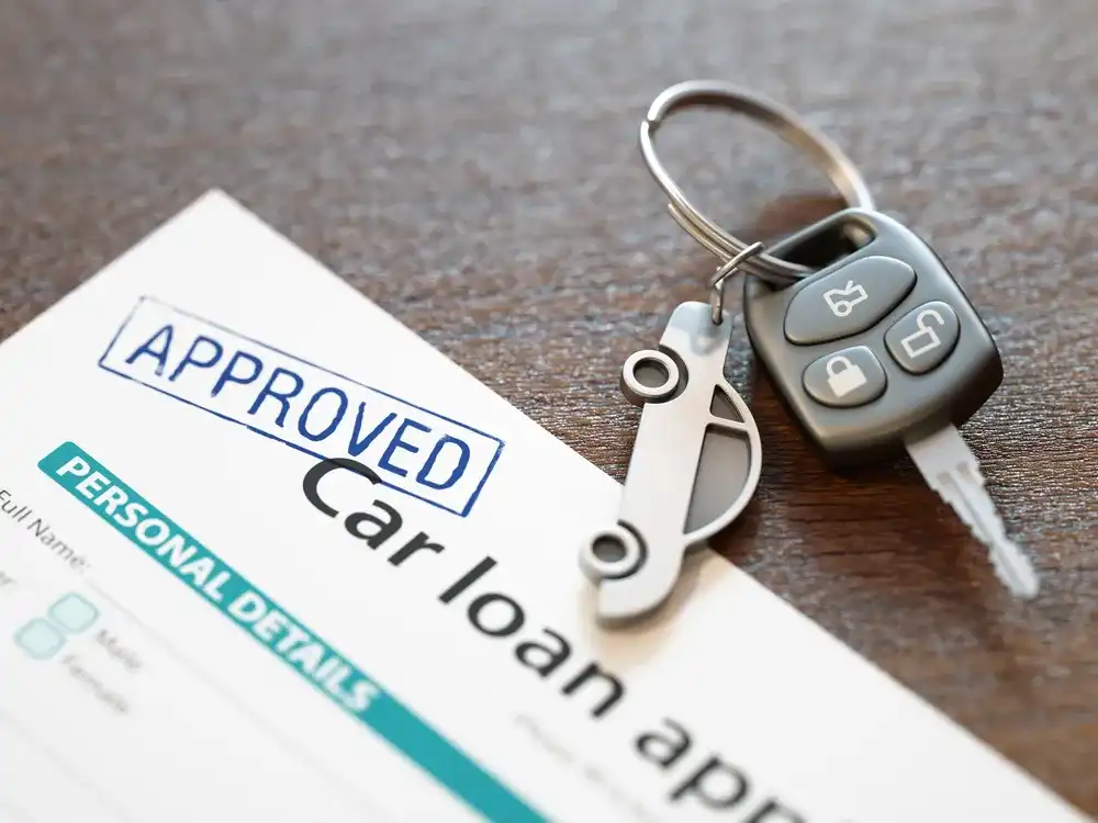 A car loan application that has been approved