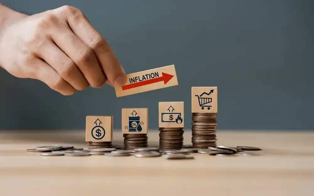 Wooden blocks symbolizing rising inflation rates