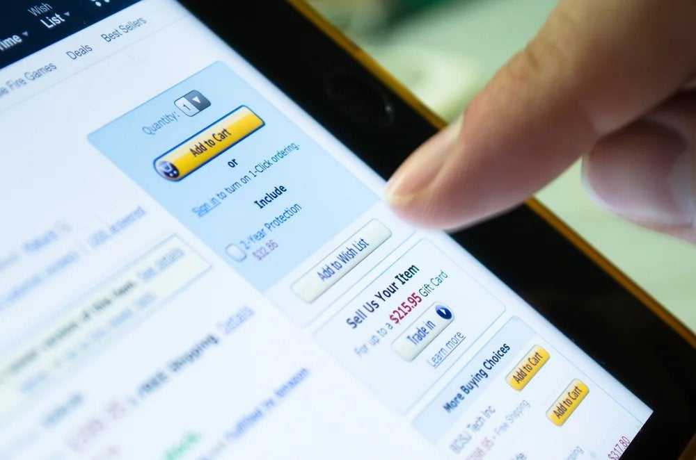 Someone shopping online during Amazon Prime Big Deal Days