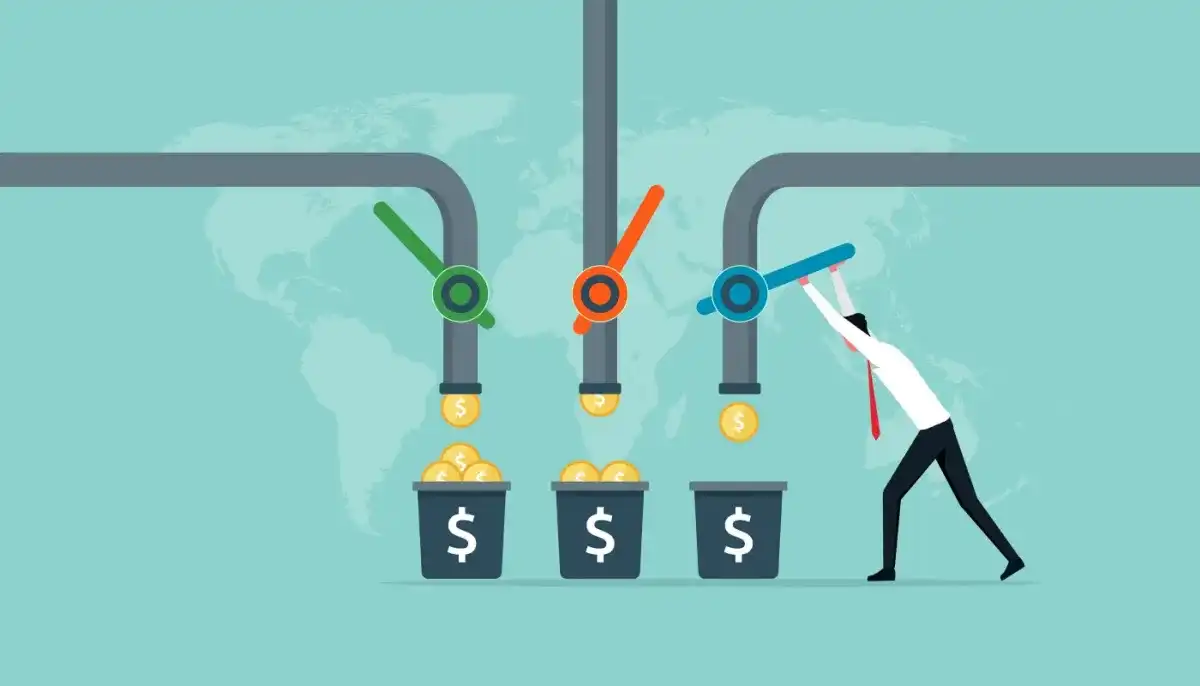 Graphic of man getting extra money through a side job