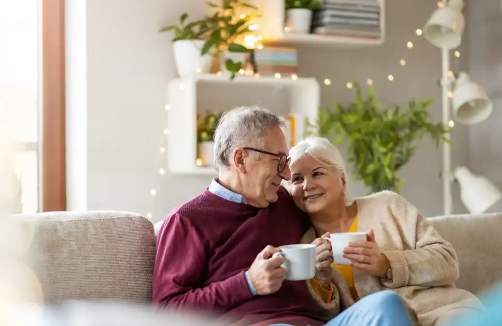 Elderly couple enjoying retirement with their savings