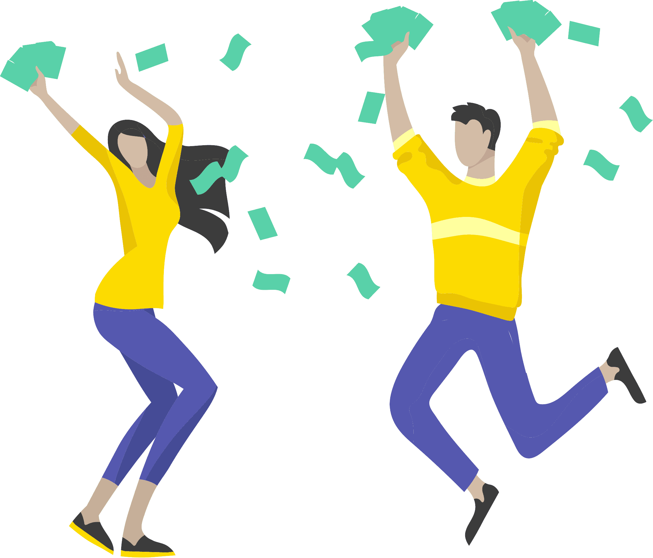 man and woman dancing after being approved for a installment loan 