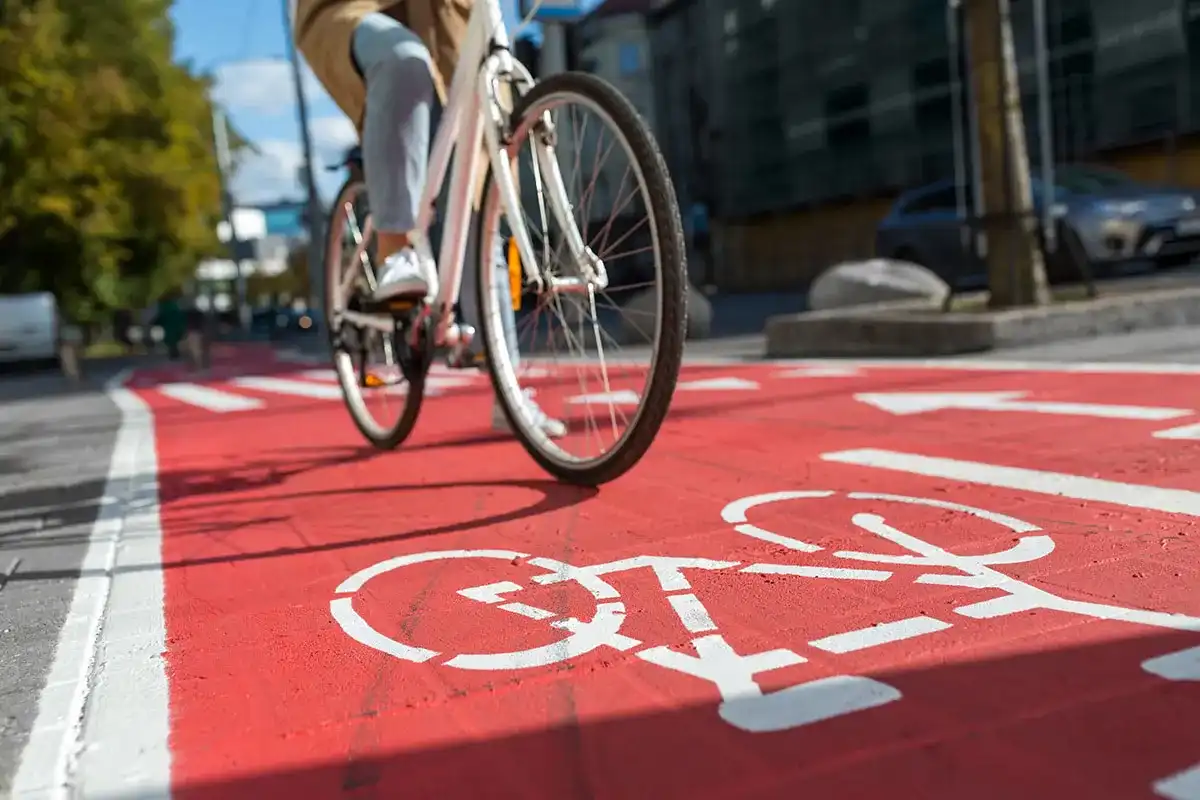 Person riding a bike in an affordable city