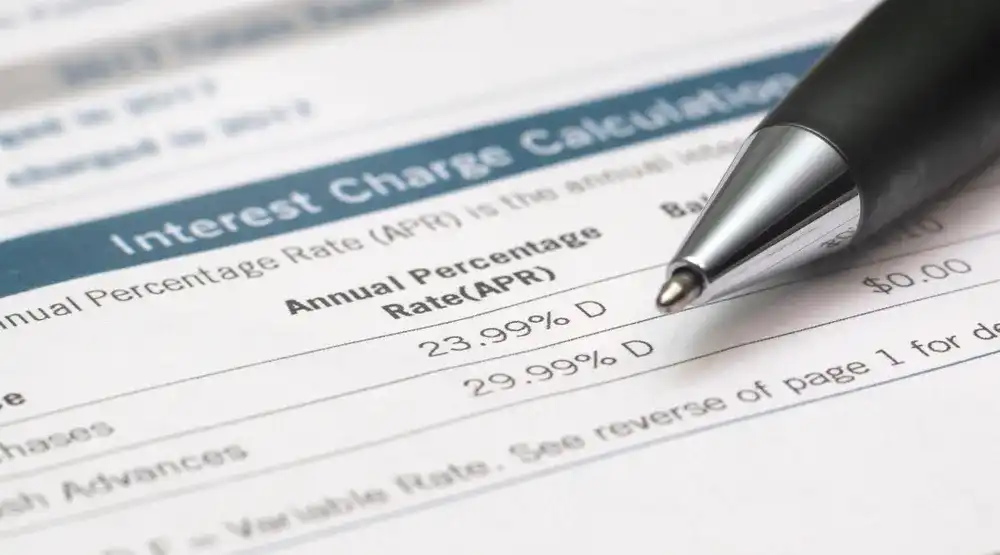 A paper showing APR (Annual Percentage Rate) values