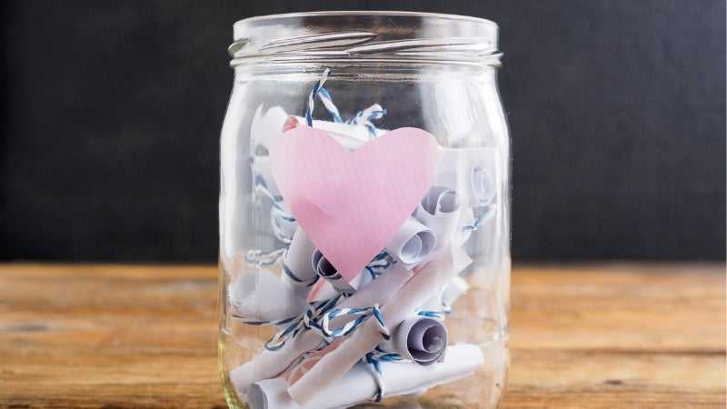 Fathers day jar with notes inside
