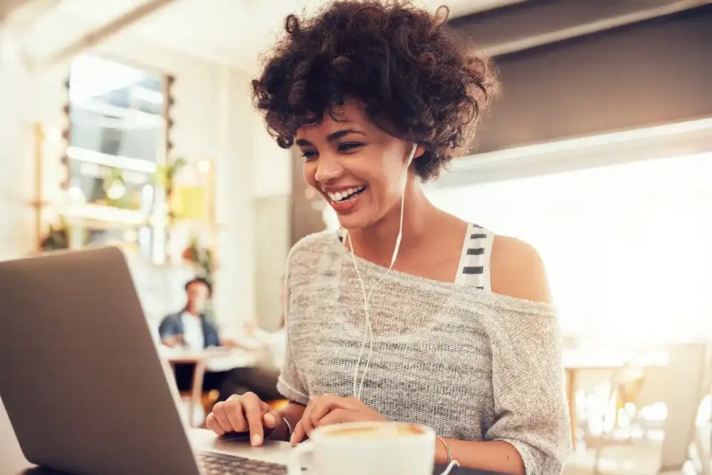 Woman applying for a loan and taking APR into account