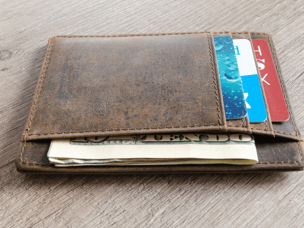 Wallet with cash and cards 