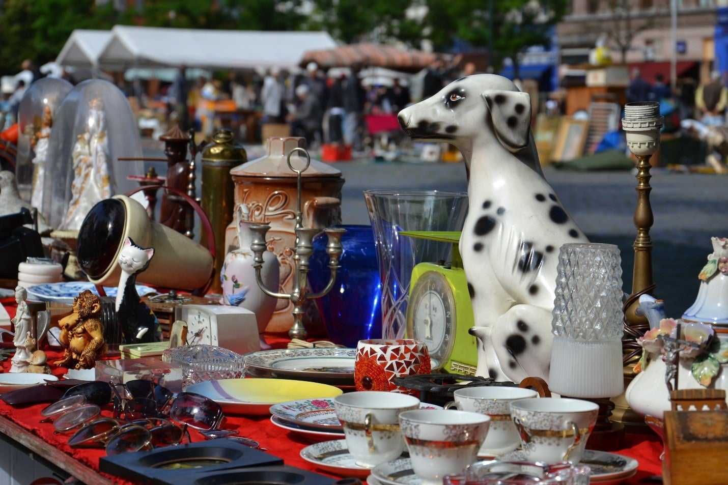 Antique items at a market