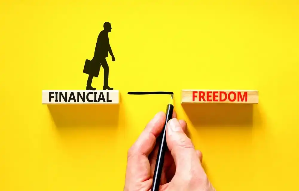 Some drawing a line from the word "Financial" to "Freedom"